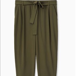 Torrid Olive Green Crepe Tapered Pant